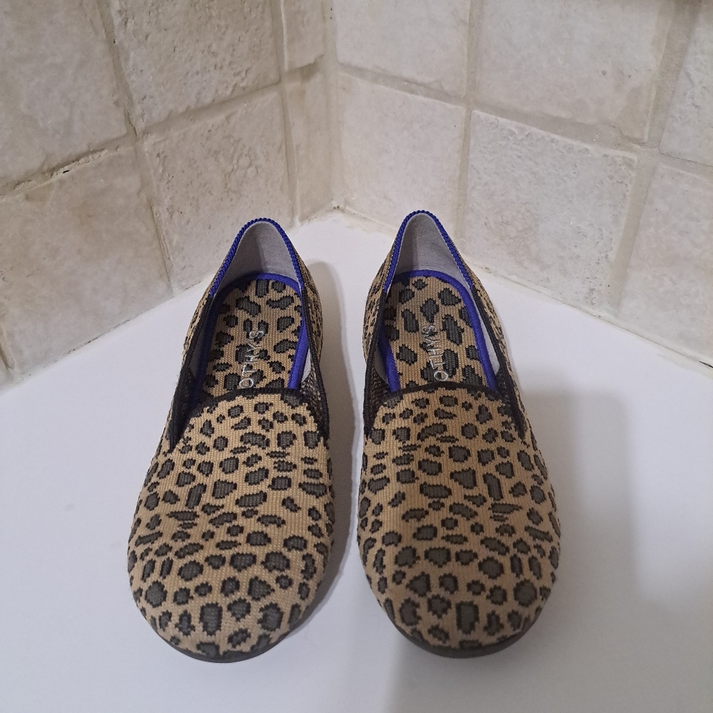 Rothy's Kids Leopard Print Shoes - Tan and Black